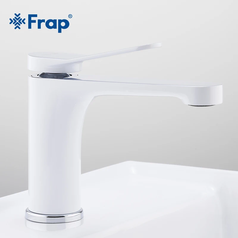 Новый смеситель для раковины FRAP современный белый хромированный латунный
