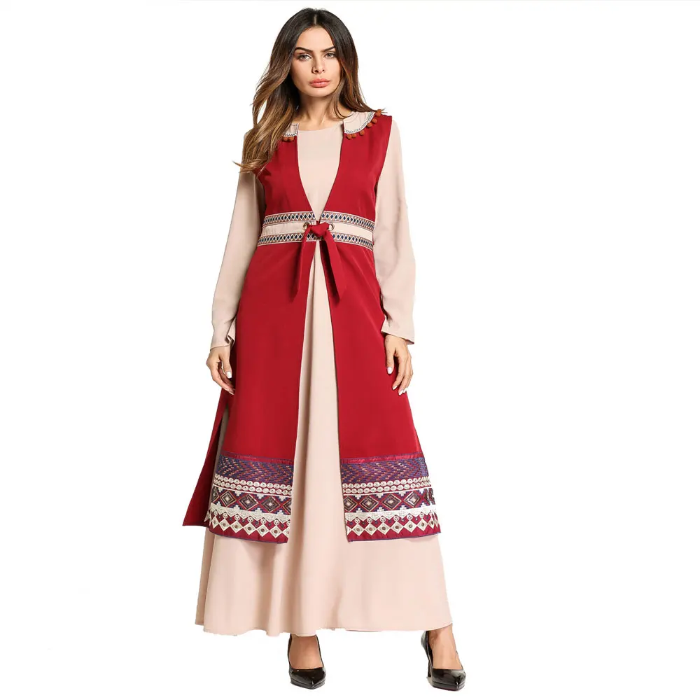 Модное шифоновое платье с вышивкой костюмы Дубай Абаи длинный халат платья