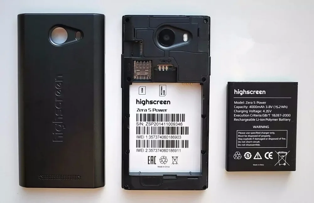 Аккумулятор MLLSE ZERA S power 4000 мАч для мобильного телефона Highscreen Zera S power