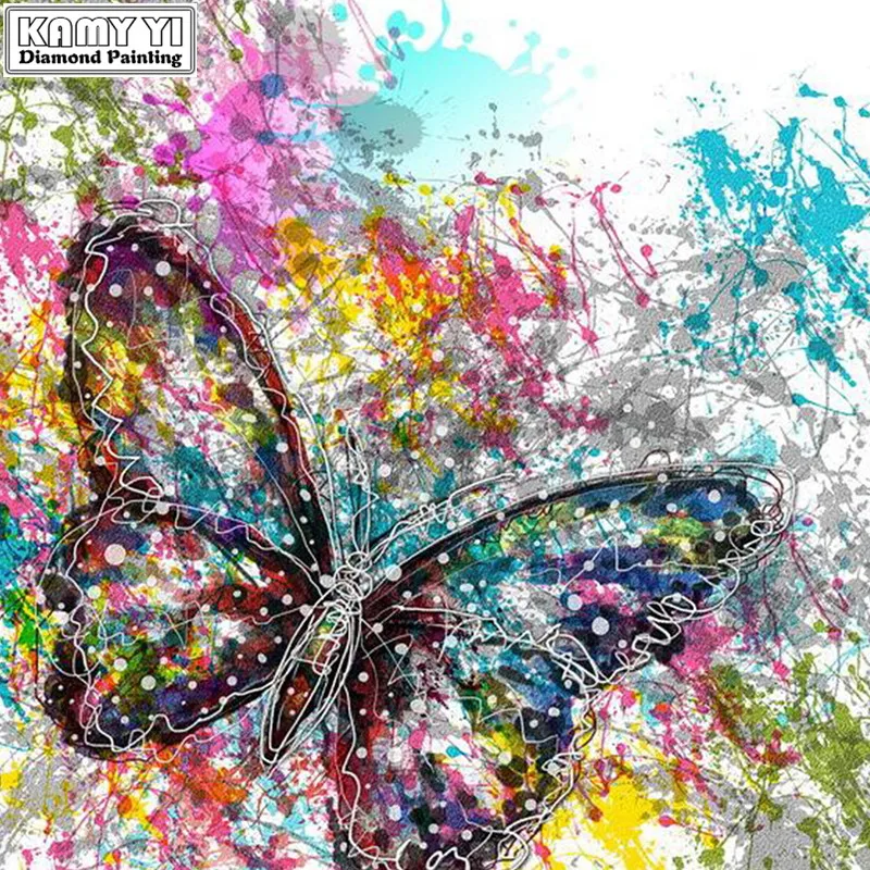 

Full Square/Round Drill 5D DIY Diamond Colored butterfly 3D Embroidery Cross Stitch Mosaic Rhinestone Decor HYY