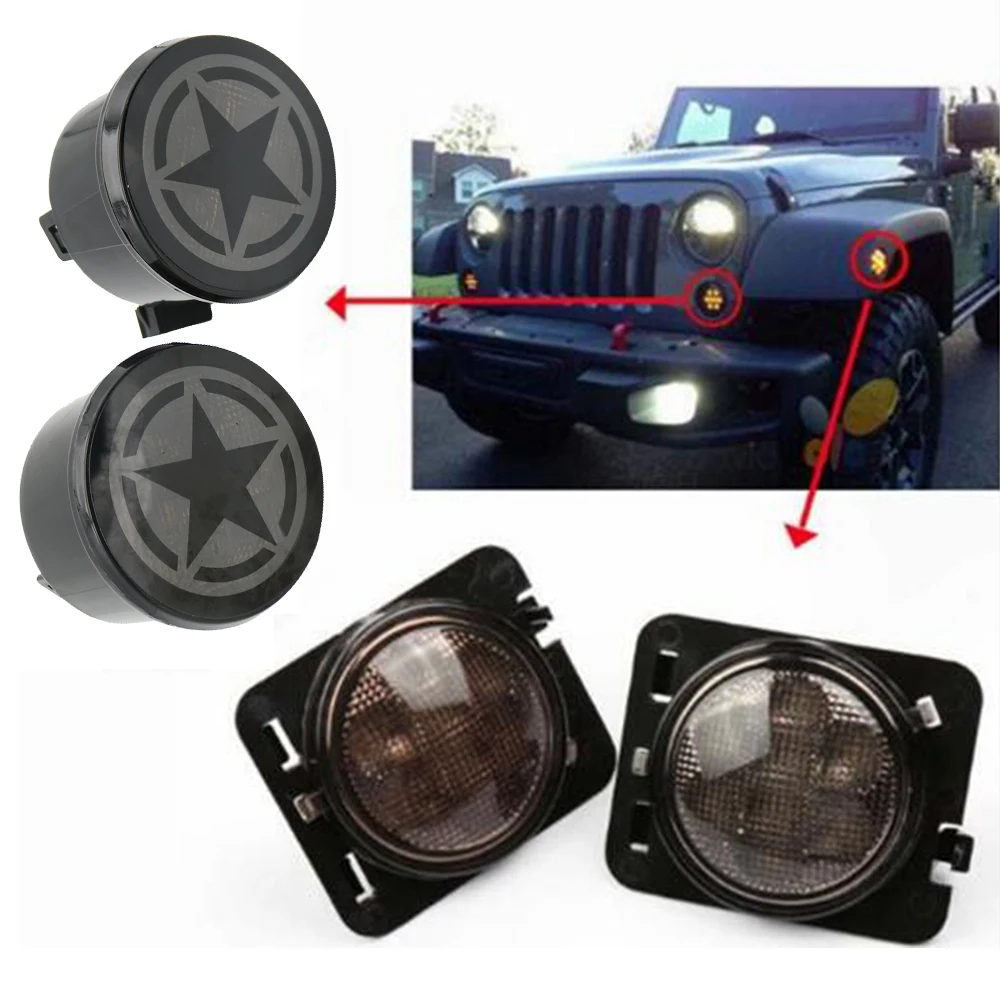 Для Jeep JK аксессуары переднее крыло Копченый светодиодный указатель Поворота