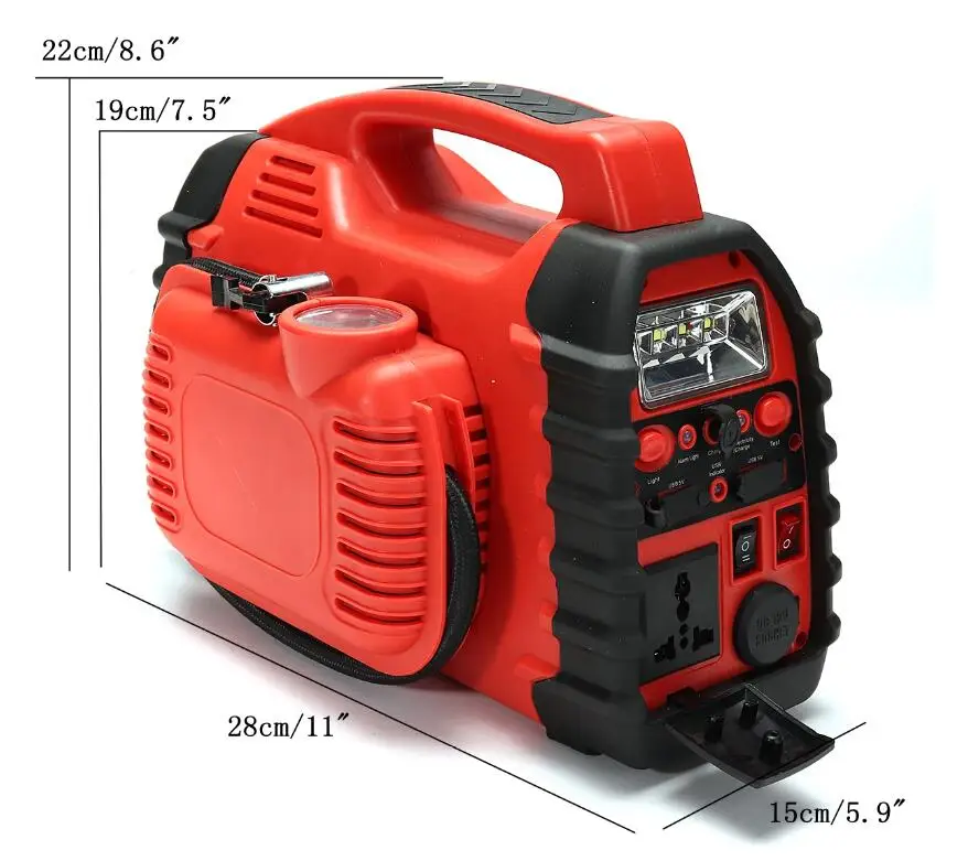 7 In 1 Стартер скачка автомобиля с 150 PSI шиномонтажный насос/воздушный компрессор с USB портом для зарядки Iphone, IPad Multipy автомобильное зарядное устройство - Цвет: 7 In 1