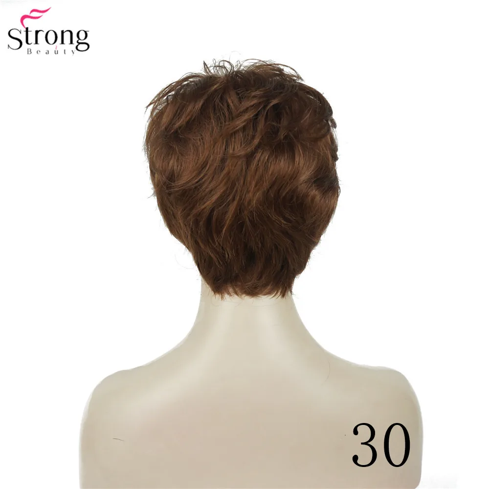 StrongBeauty женский парик короткий прямой натуральный Хай синтетический монолитный парик блонд/черный 11 видов цветов