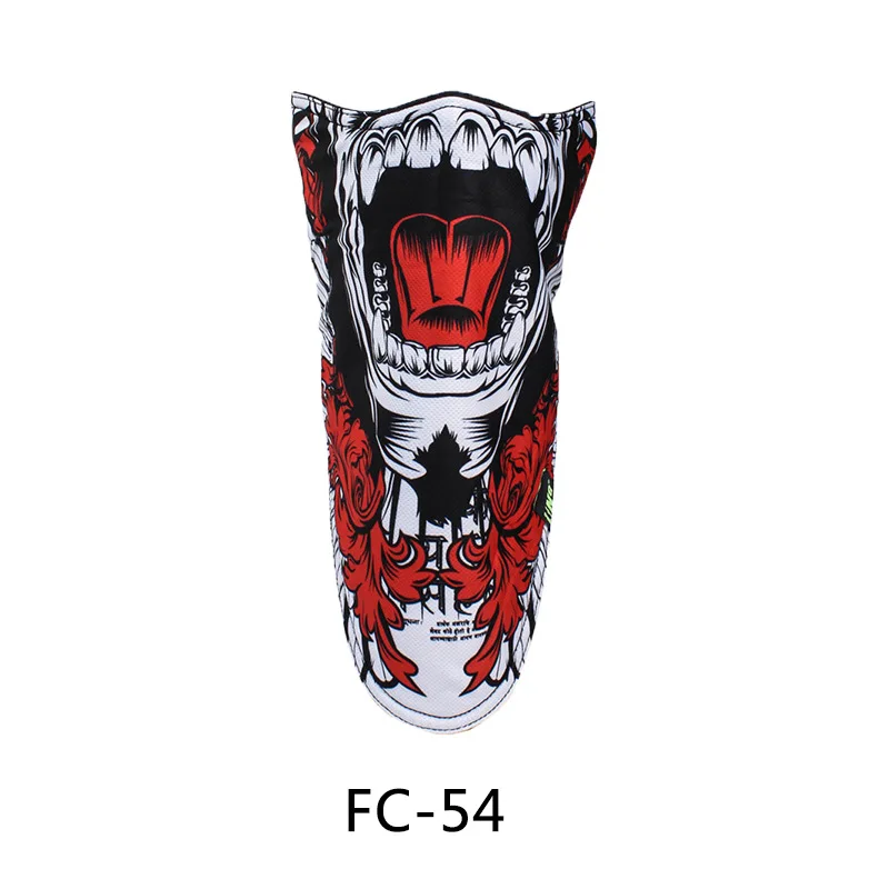 FC-54 Зимняя уличная велосипедная Лыжная термальная маска для лица УФ-защита дышащая флисовая маска шарф 3D печатная треугольная маска для сноуборда - Цвет: FC-54
