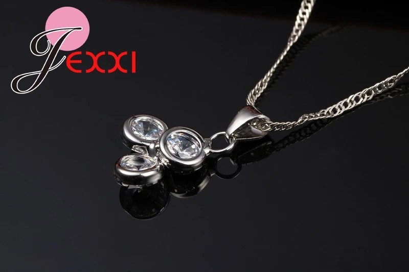 Комплект женских ювелирных украшений из серебра 925 пробы с тремя камнями |