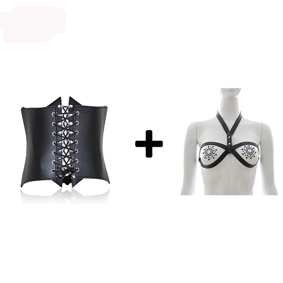 Сексуальный Бандаж camaTech Фетиш корсет ограничитель тела + брикет открытый