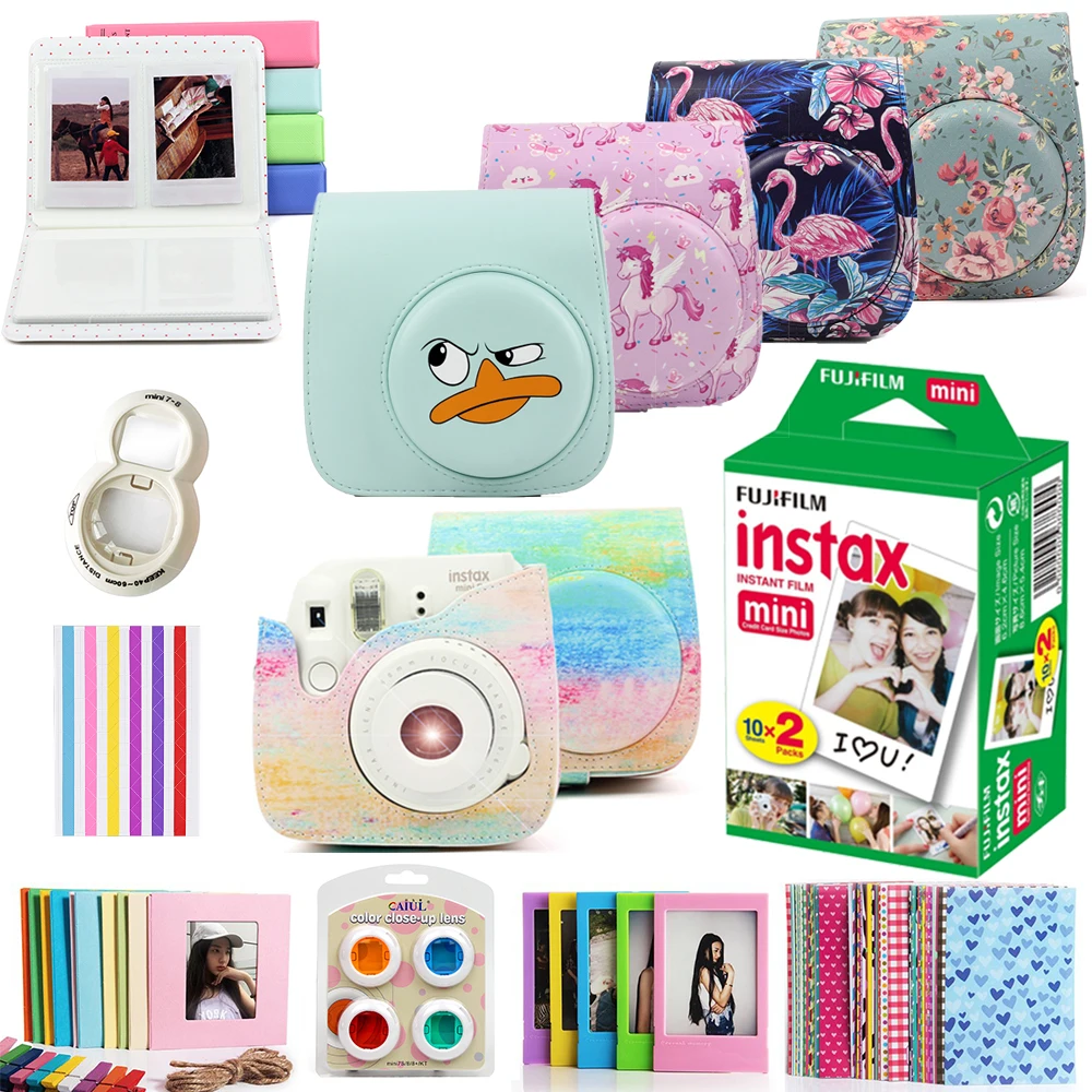 Для Fujifilm Instax Mini 8 Mini 9 мгновенная фото камера из искусственной кожи чехол сумка чехол+ 20 листов Instax Mini плёнки+ набор аксессуаров
