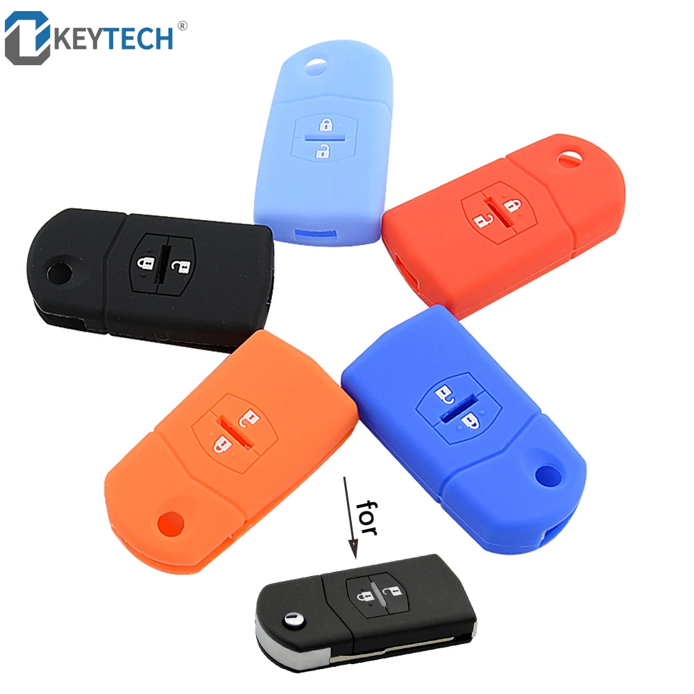 Чехол для ключа OkeyTech силиконовый резиновый чехол с двумя кнопками брелок Mazda