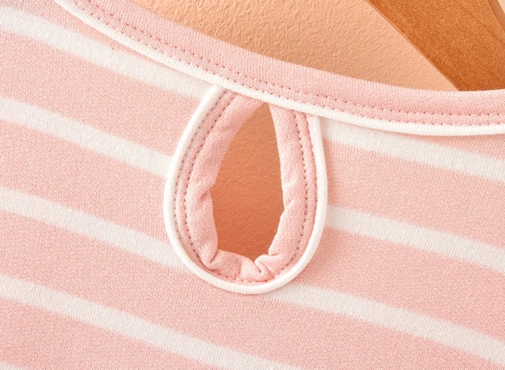Toddler baby girls dress Long Sleeve Cartoon Striped Rabbit Bow Party Princess Dress clothes dropshipping | Детская одежда и обувь