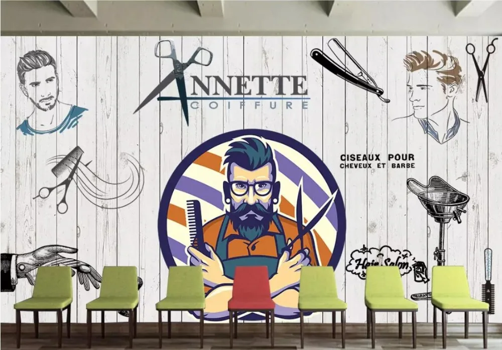 Ретро ностальгическая деревянная стена из салона красоты фоновая | Обустройство