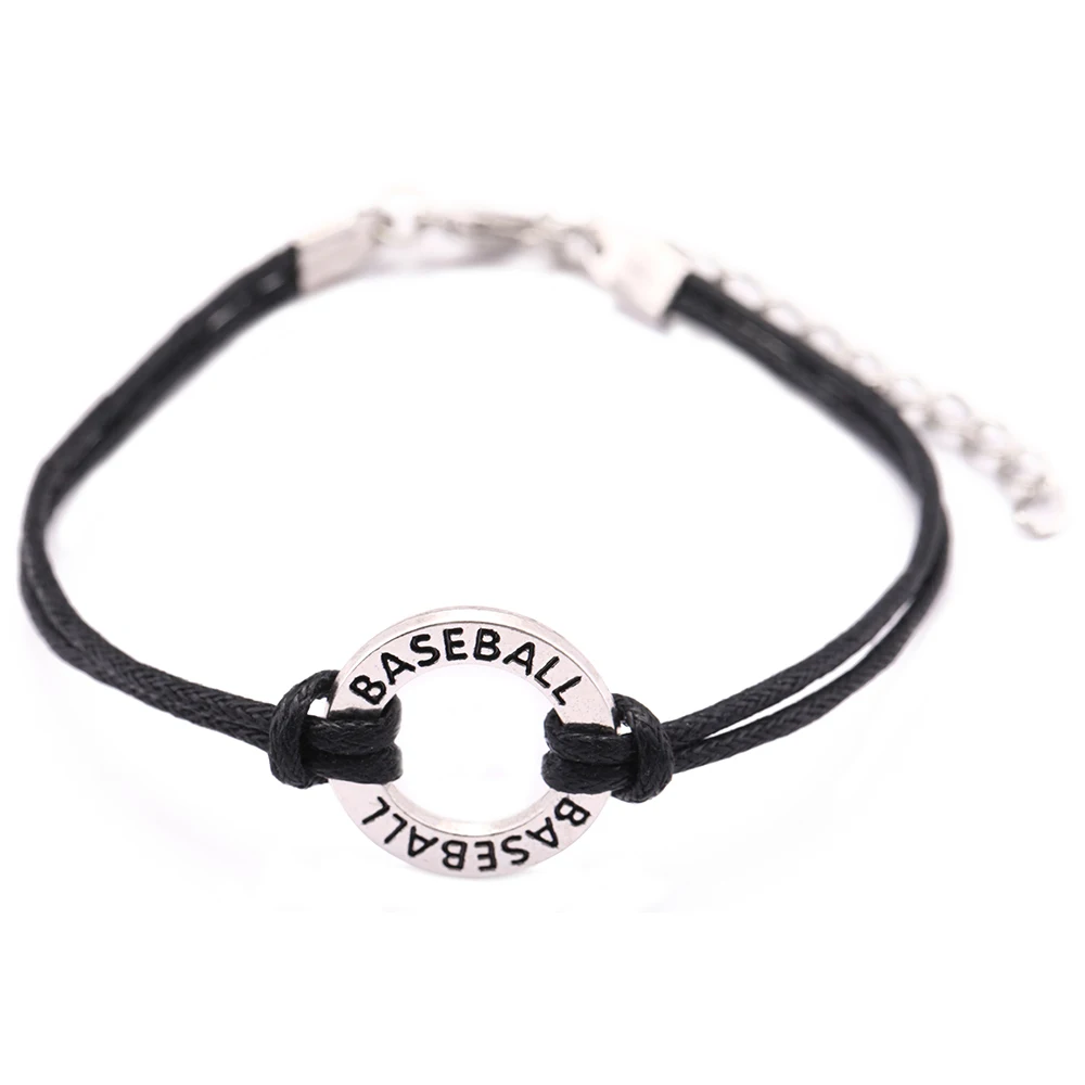 Женский или мужской браслет из черного воскового шнура ручной работы с шармом в