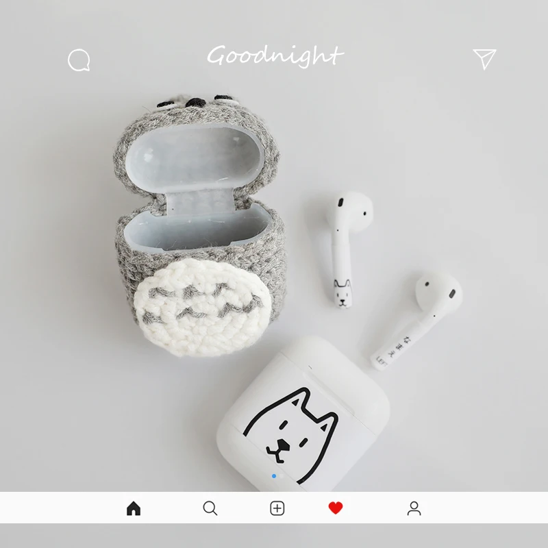 Милый вязаный чехол Тоторо для Apple Airpods чехол Bluetooth Наушники Аксессуары для зарядки коробка сумка