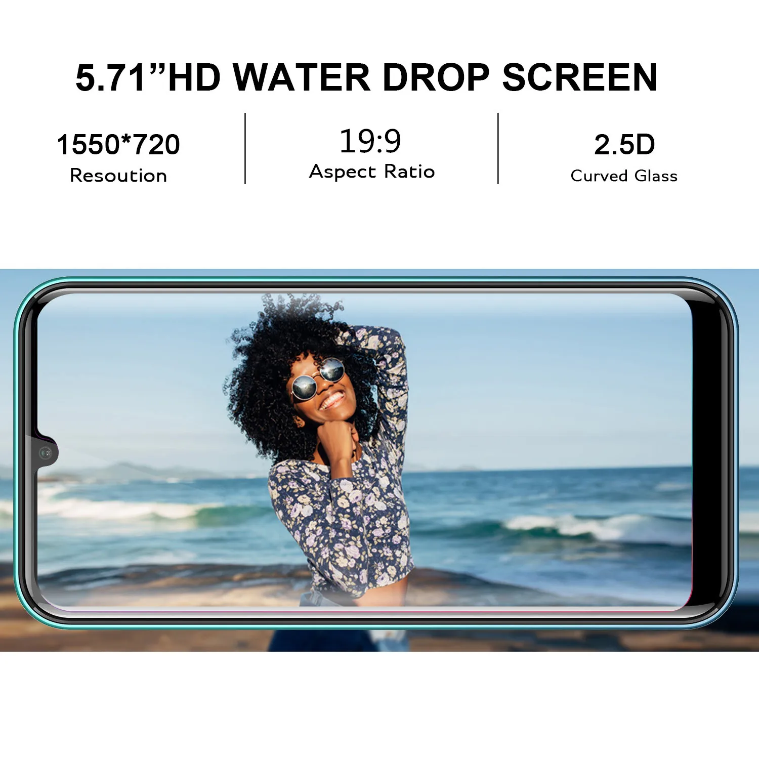TEENO Vmobile A60 мобильный телефон Android 8,1 5,7 'HD+ Водонепроницаемая 2.5D экран 8MP двойная камера 3800 мАч 3 Гб ram 4G Celular смартфон