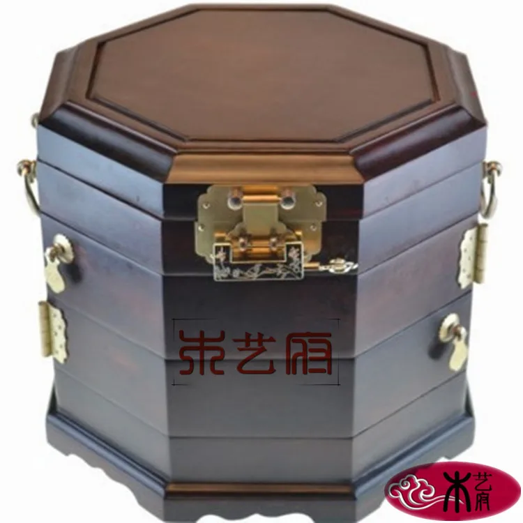 Black Wood Plain Old Material Jewelry Box Jewelry Box Red Wood Carving Furniture Decoration Wedding Gifts