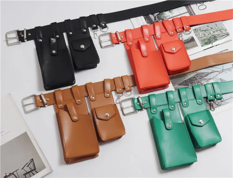 XITAO Women Cummerbunds Korea Fashion Dark Fashion New Concave Shape Street Shoot Multi Function Belt Pockets WBB4334