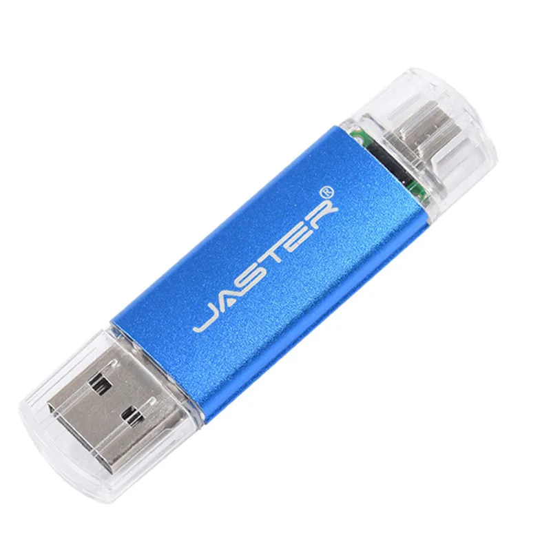 SHANDIAN OTG USB флеш-накопитель, высокоскоростной флеш-накопитель, 64 ГБ, 32 ГБ, 16 ГБ, 8 ГБ, 4 Гб, внешний накопитель, флешка двойного назначения - Цвет: Blue