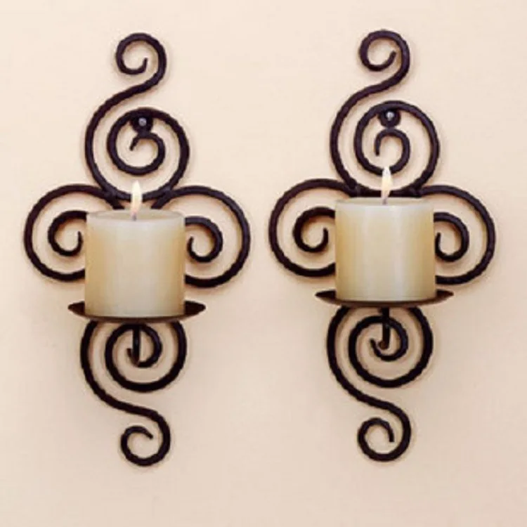 Настенные свечи бра набор из 2 элегантных вращающихся железных подвесных