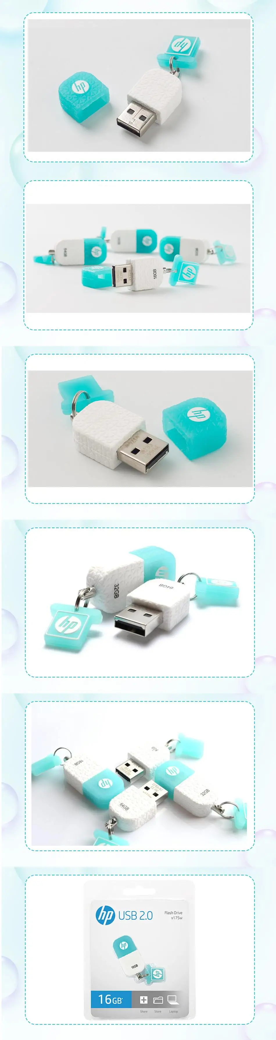 Оригинальные hp Jelly USB флеш-накопители 8 ГБ 16 ГБ 32 ГБ 64 ГБ USB 2,0 флеш-накопитель водонепроницаемые флешки Пылезащитная резина флэш-память