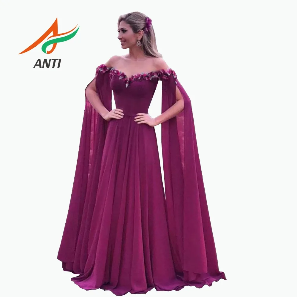 

ANTI Elegant Women Full Slevess Tulle Bridesmaid Dress Long Wedding Party Formal Gowns Vestido De Marinha Demoiselle D'honneur