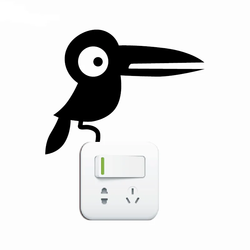 Птица-7 натуральный стиль милая маленькая птица Переключатель стикер мультфильм