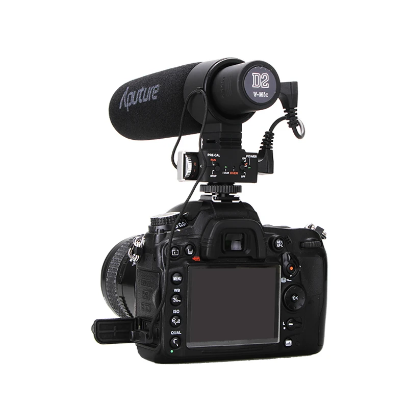 Aputure V-MIC D2 Регулируемая чувствительность Направленная Конденсатор Shotgun видео