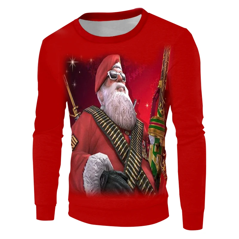 Толстовка OGKB Женская с 3D принтом в стиле хип хоп изображением Санты Клауса и