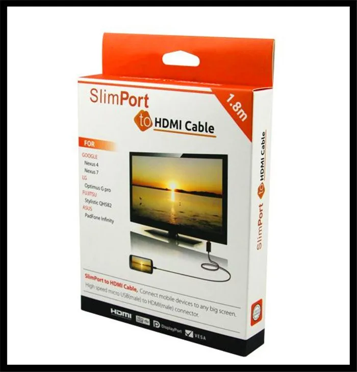 Aux кабель наушники 10 шт. / lot 6ft Usb Slimport To Hdmi видео адаптер для Google 4 Nexus 7 Ii Lg G2 |