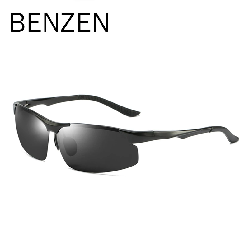 BLACK BENZEN, солнцезащитные очки, мужские, классические, поляризационные, солнцезащитные очки для мужчин, с защитой от ультрафиолета, очки для вождения, спортивные, очки, черные, 9323 - Цвет линз: BLACK