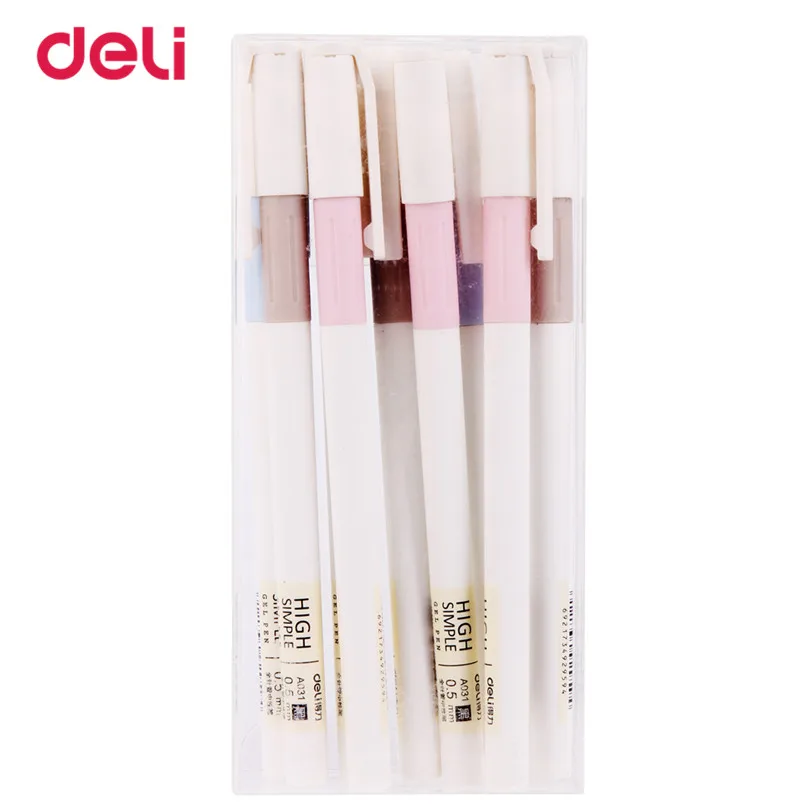 

Deli Gel Pen Simple for School & Office 12 pcs Gel Pens Creative Stationery pen 0.5mm Gel Black Ink Pen tube for Writing