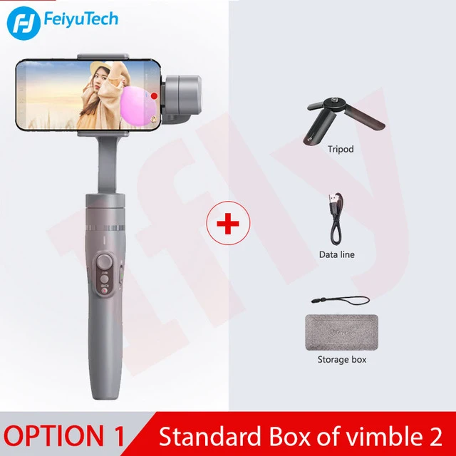 Feiyu tech Vimble 2/Vlog Карманный 3-осевой карданный стабилизатор для смартфона, выдвигаемая ручная дистанционного Управление PK Zhiyun Smooth Q 4 - Цвет: grey vimbal 2