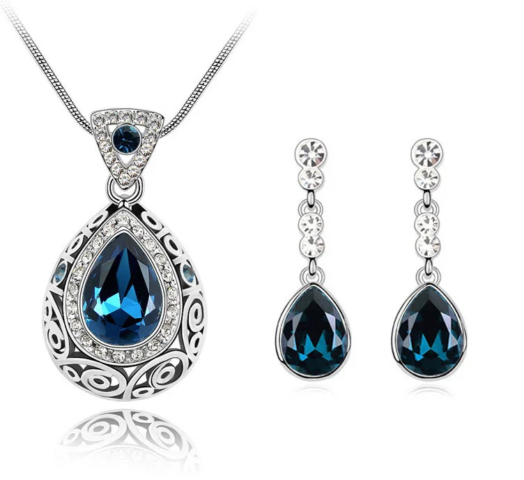 Комплект из колье и серёг с кристаллами|new jewelry sets|set necklaceset necklace earring |