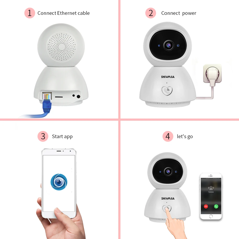 SHIWOJIA 1080 P один ключ вызова ip камера AI автоматическое отслеживание безопасности