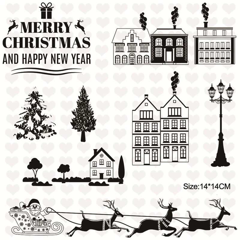 Строительный пейзаж четкие штампы и скрапбукинг Крафтовая окраска домашний