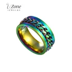 Мужское кольцо-Спиннер UZone, разноцветное кольцо в стиле хип-хоп, Панк из нержавеющей стали, Черное золото, обручальное кольцо, модный подарок для мужчин