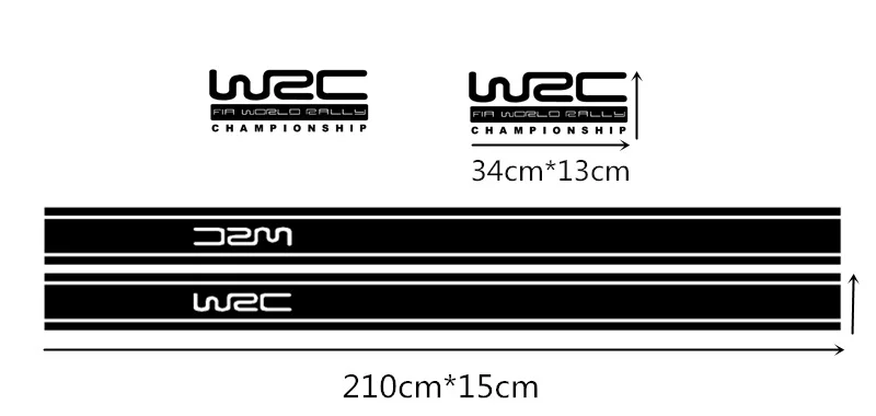 Автомобильные наклейки WRC World Rally Racing спортивные наклейки для всего тела авто тюнинг стиль водонепроницаемый 210*30 см D22