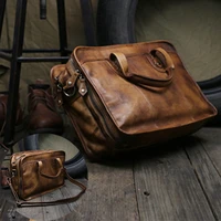 luxury vintage genuine leather travel bag men luggage travel bag tote leather duffle bag men weekend bag duffle male brown grey