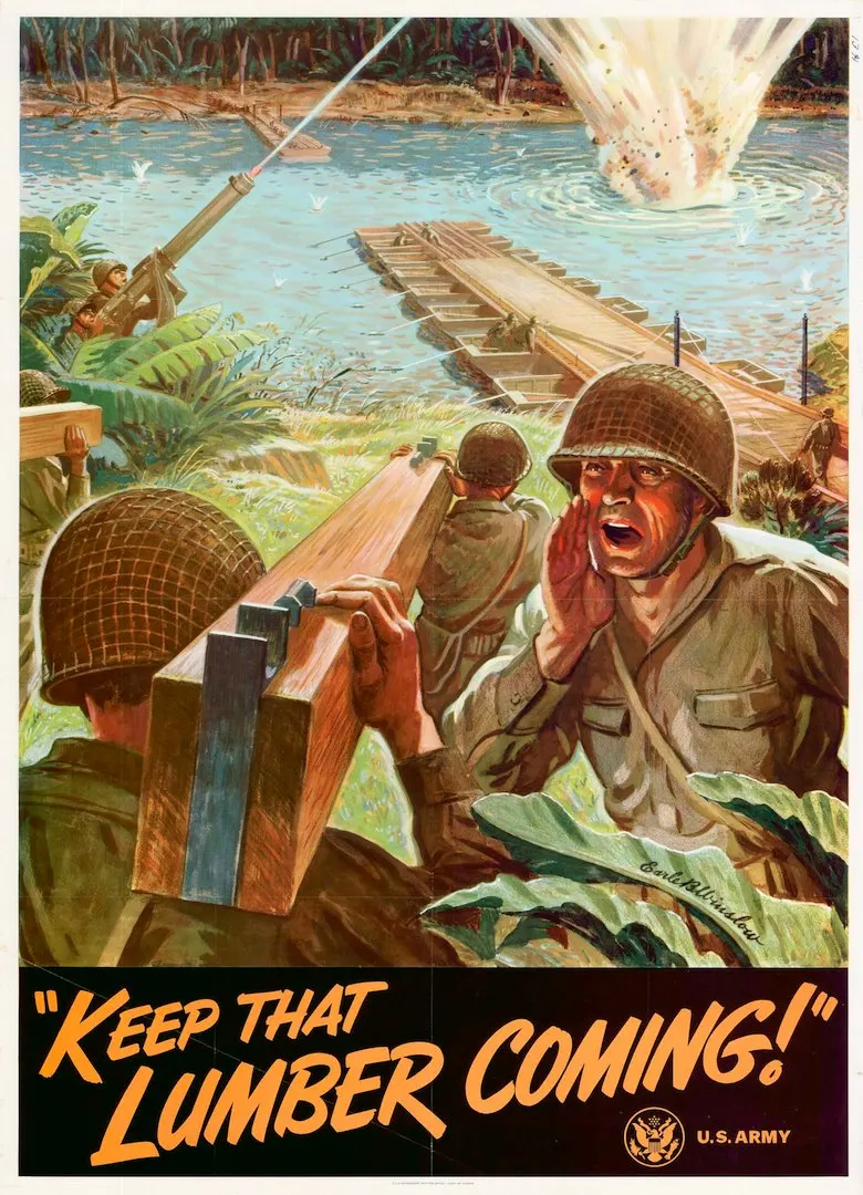 Винтажный пропагандистский постер США WW2 Картина на холсте Keep That пиломатериалы