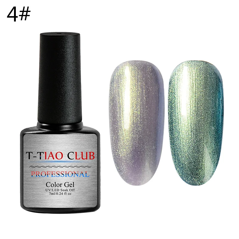 T-TIAO CLUB 7 мл УФ-Хамелеон Гель-лак для нейл-арта Блестящий Звездный лак светодиодный замачиваемый маникюрный лак DIY краска черная основа - Цвет: K1584