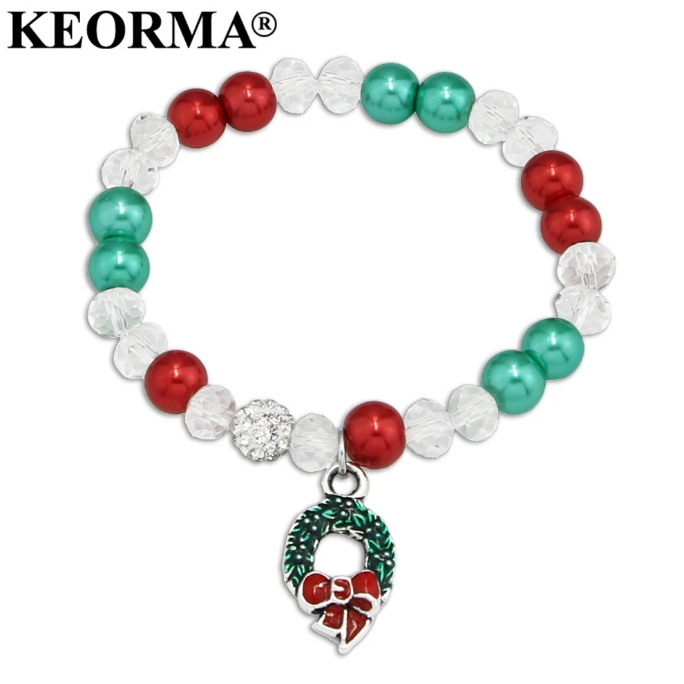 KEORMA DIY эластичные веревки цветной браслет с искусственным жемчугом венок/браслет