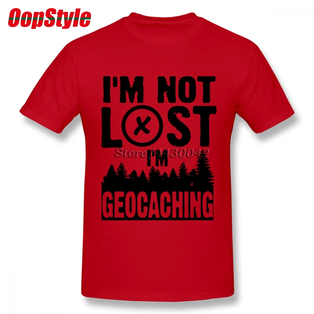Мужская хлопковая футболка с коротким рукавом I'm Not Lost Geocaching большие размеры |
