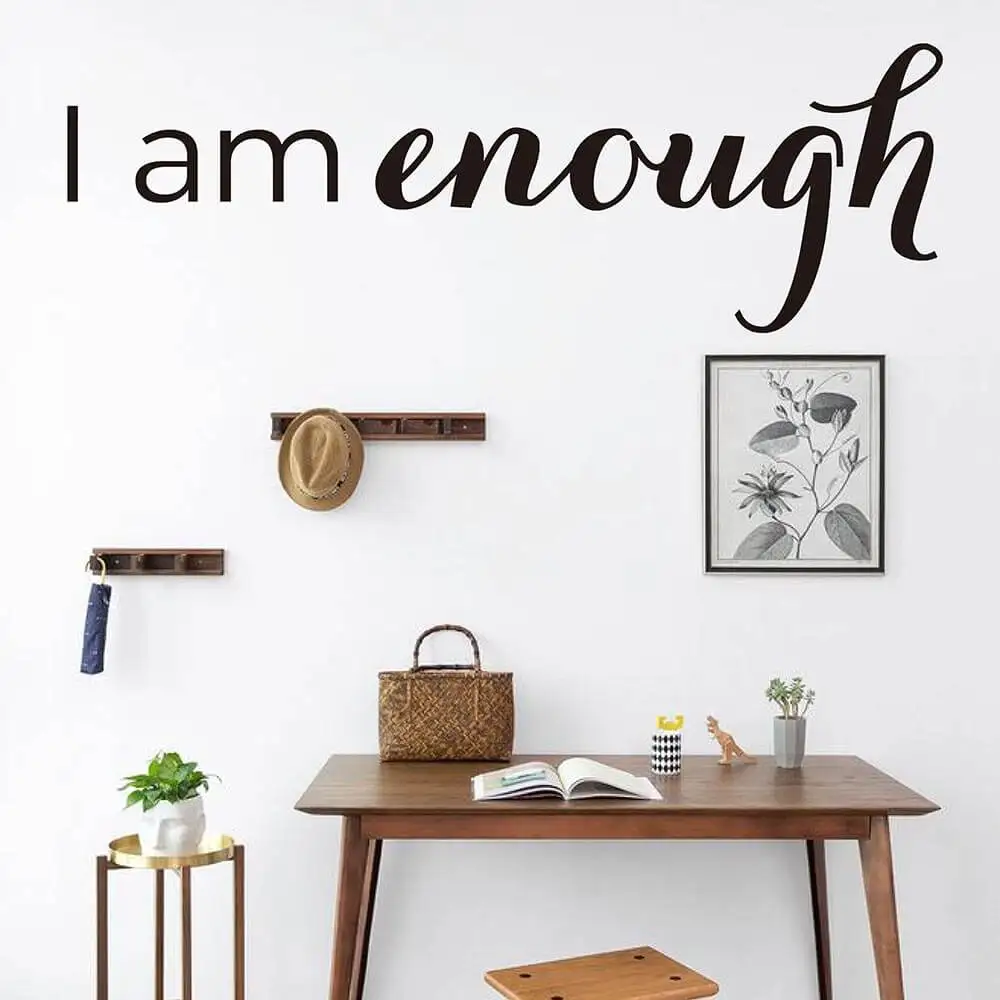 

I am enough Inspirational Quote Wall Sticker Motivational Lettering Decal 776Q