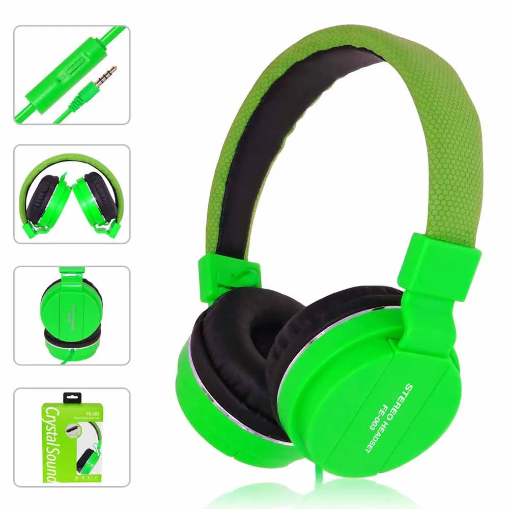 Портативные проводные наушники Hi Fi Компьютерная гарнитура с микрофоном и