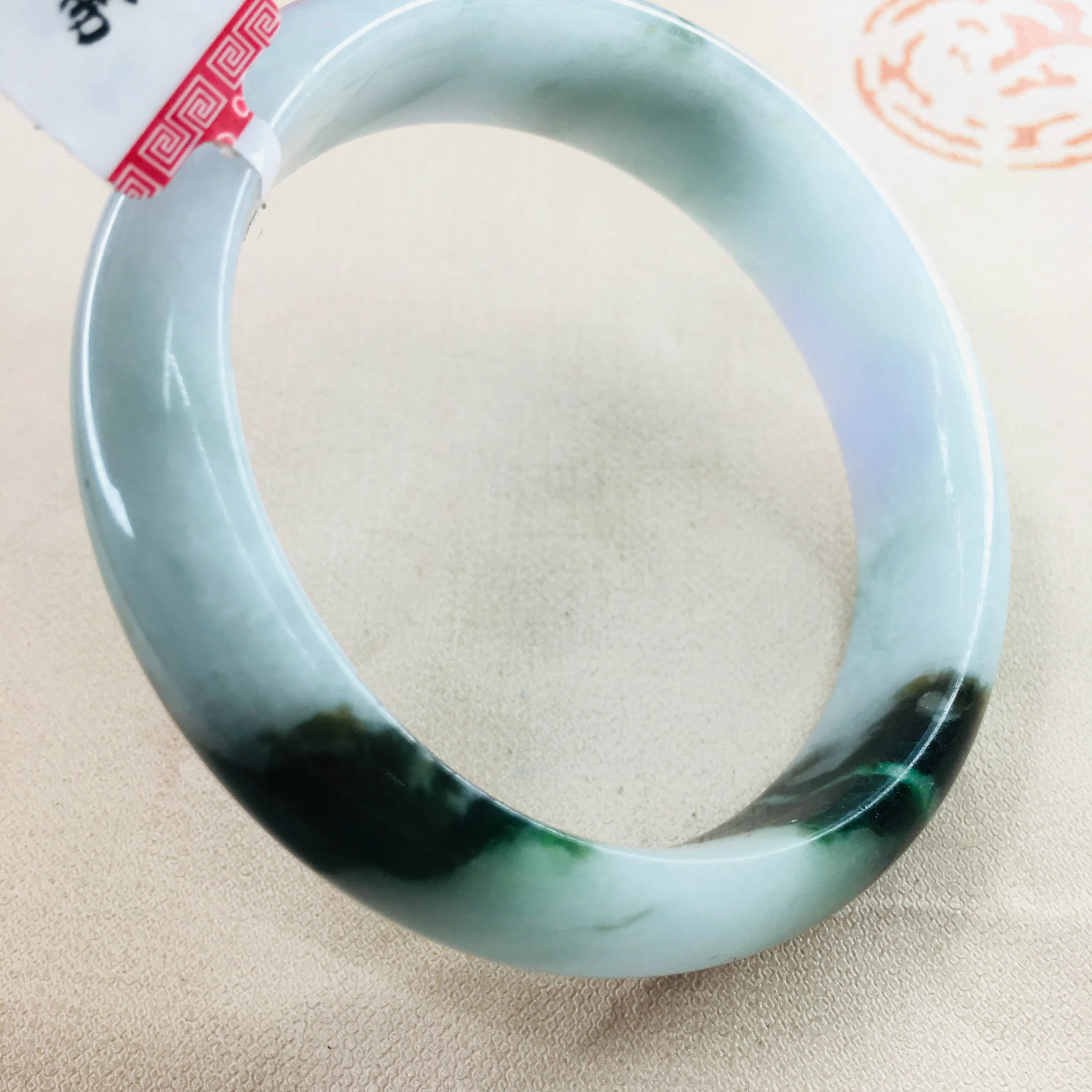 

Zhe Ru Jewelry Natural Jadeite Bracelet Natural Blue Bicolor 54-62mm Female Princess Bracelet Gift Send Certificate