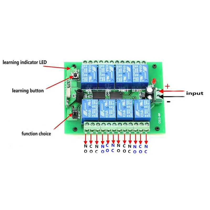 DC 12V 24V 8 CH 8CH Радиоконтроллер RF беспроводной переключатель системы дистанционного