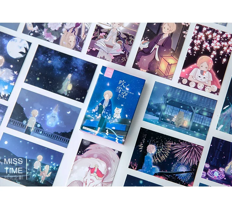 28 листов/набор снежное небо Natsume Yuujinchou Lomo открытка мини открытка подарок открытка