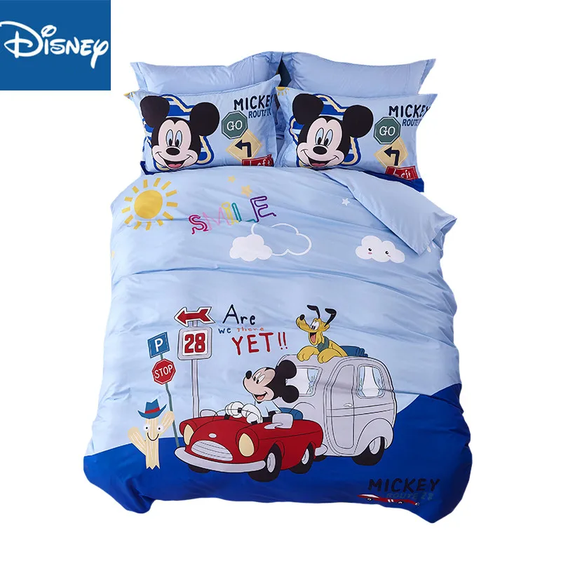 

Disney Mickey Minnie Mouse Bedding Set Single Size Duvet Cover twin size bed for kids cotton Pillow Cases 3pcs Home Textile hot