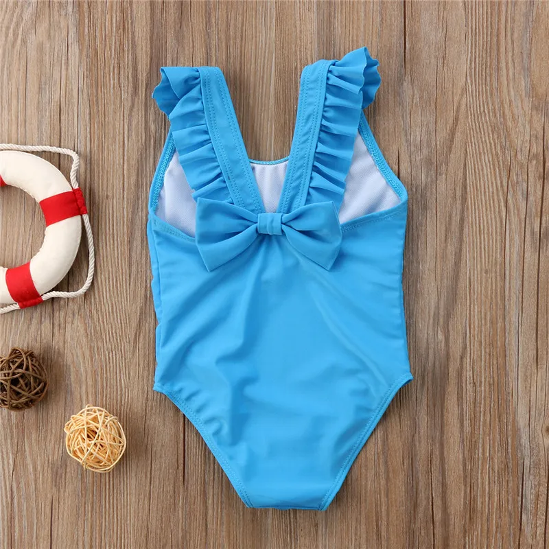 Красивое бикини для маленьких девочек лето 2018 Цельный купальник новорожденных