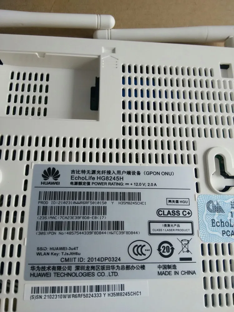 100% оригинальный новый HG8245H GPON ONU 4GE + 2 подсветка комбо WI FI HGU CLASS C английские