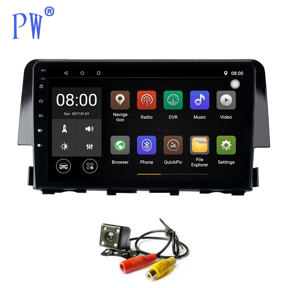 Android 7 1/8 0 автомобильный Радио GPS головное устройство Navi для Honda Civic 2016 2018 Авторадио