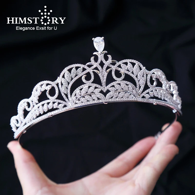 Himstory элегантная потрясающая искусственная тиара свадебная корона с листьями